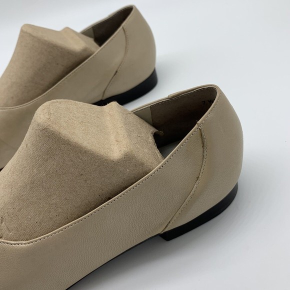 TROTTERS Shoes 7.5 M Flats CrissCross Strap Leather Pearl Beige Gold T3018 $125 - Picture 7 of 10